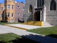 View of the front of the church