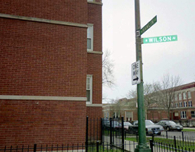 Hawlin and Wilson Street corner and sign